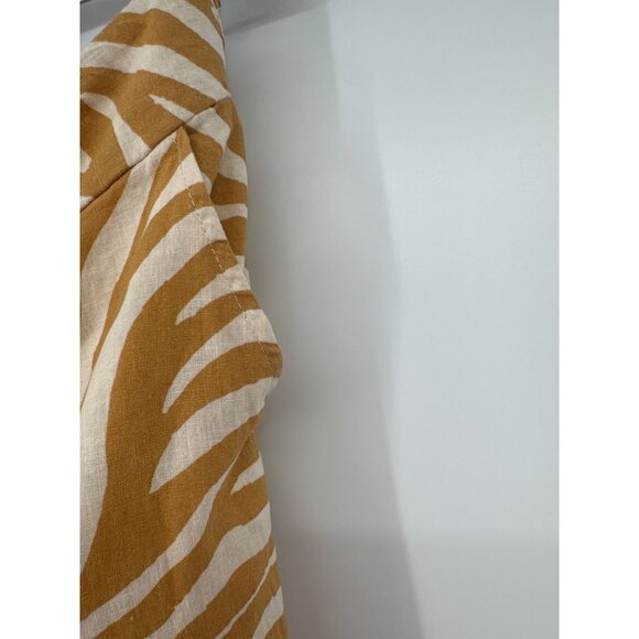 Rachel Zoe Zebra Print Linen Blend Wide-Leg Pants cropped size large - Picture 5 of 6